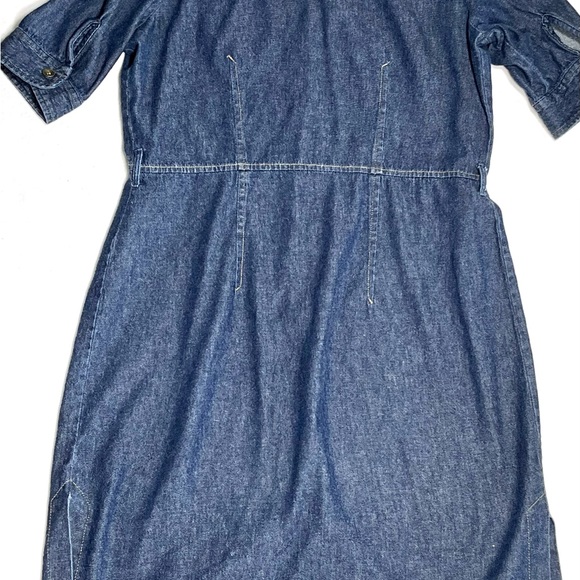 Large Blue Jean Dress by Cherokee long Jean skirt one piece Cherokee Jean Dress - Picture 9 of 11